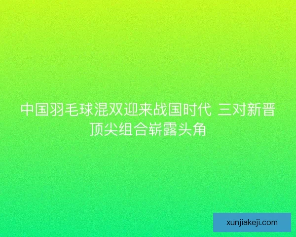 中国羽毛球混双迎来战国时代 三对新晋顶尖组合崭露头角